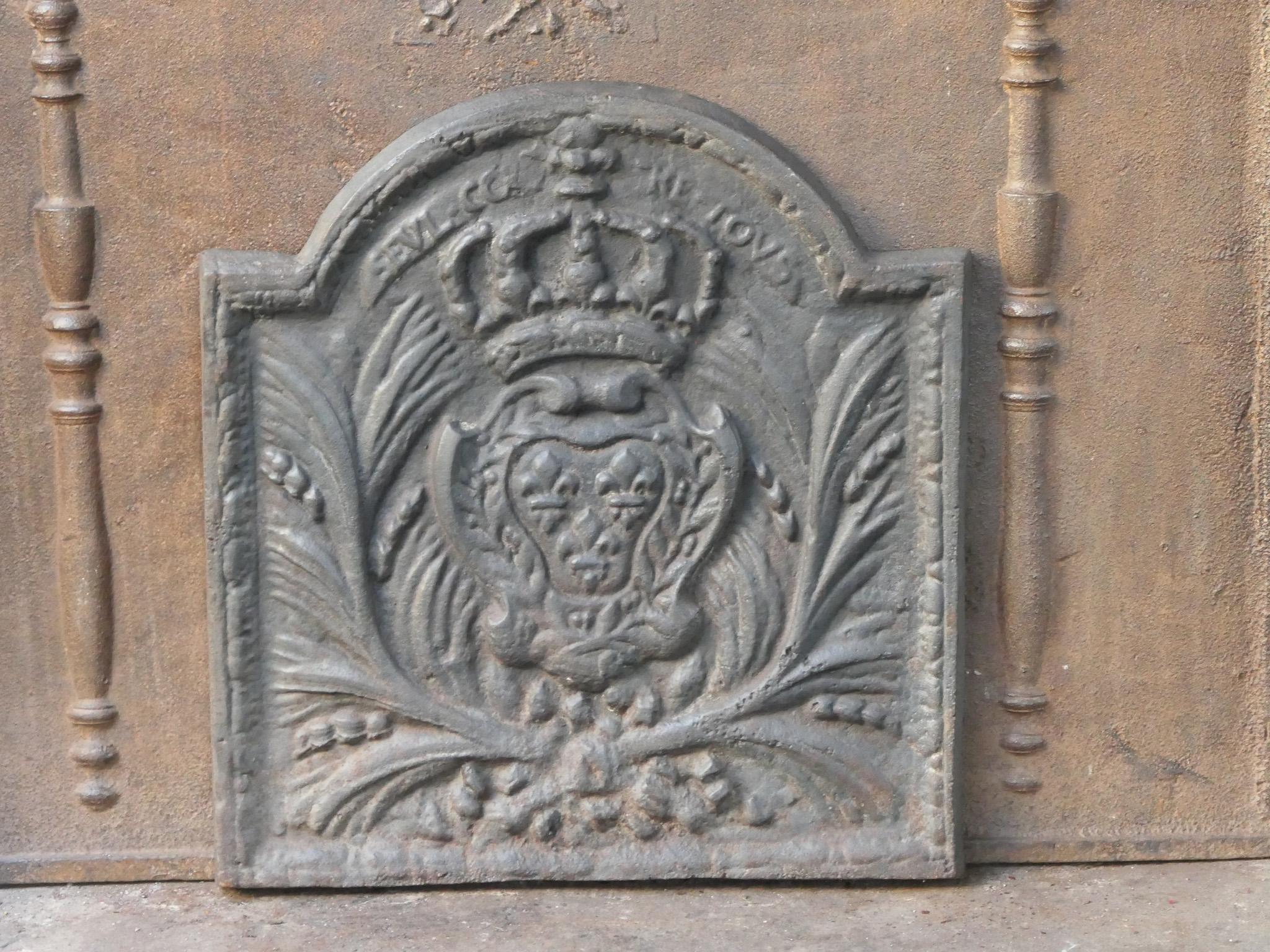 Französischer Louis XIV-Stil 'Seul Contre Tous' Feuerrückwand / Aufkantung, 20. im Zustand „Gut“ im Angebot in Soest, NL