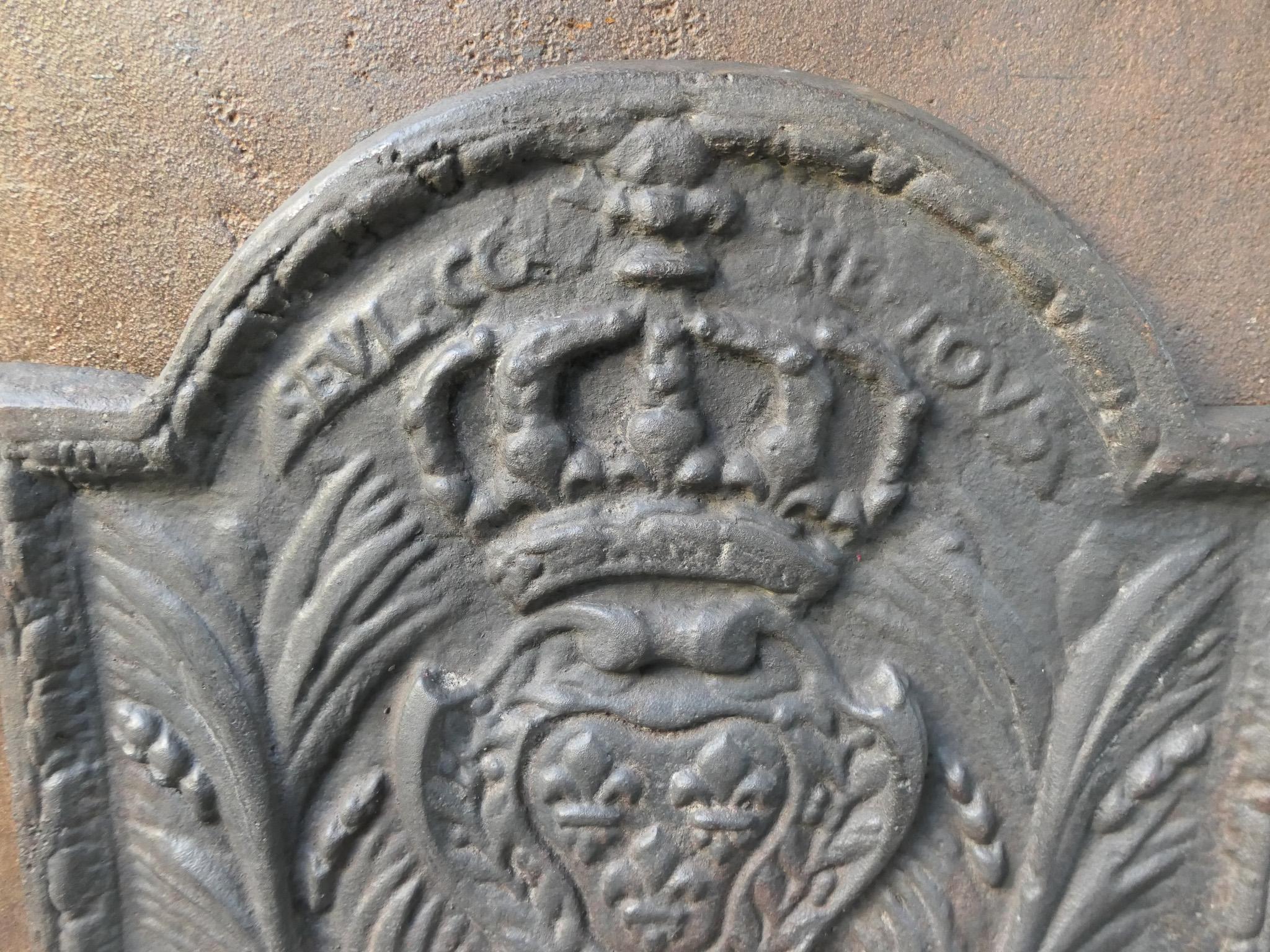 Französischer Louis XIV-Stil 'Seul Contre Tous' Feuerrückwand / Aufkantung, 20. im Angebot 1