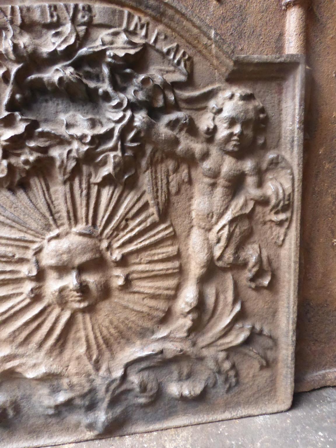 Iron French Louis XIV Style 'The Sun' Fireback