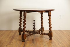 French Louis XIV Style Turned Walnut Circular Games Table, mid 19th century