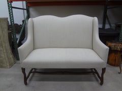 French Louis XIV Style Walnut Loveseat or Sofa