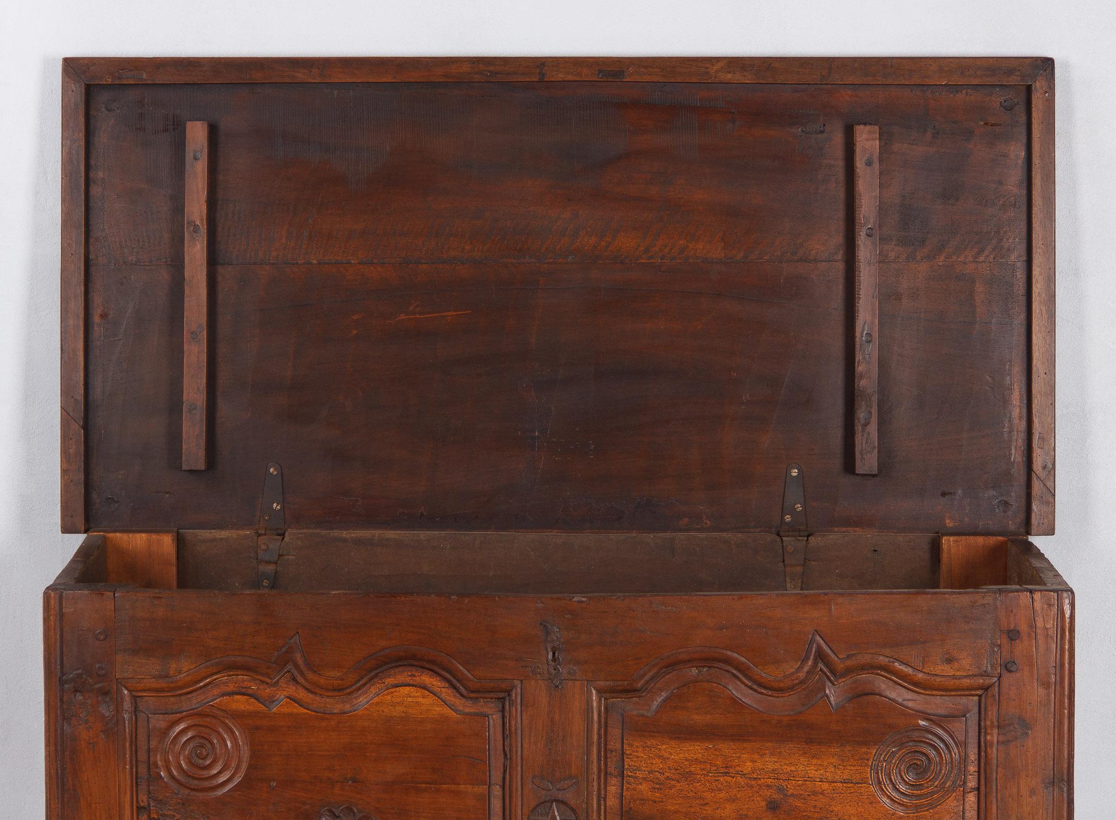 Country French Walnut Trunk in Louis XIV Style, 19th Century 11