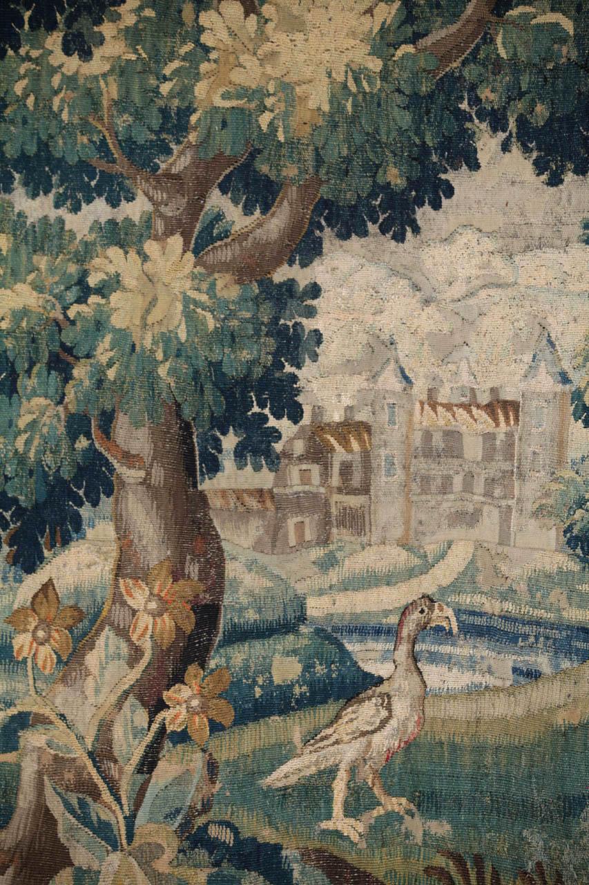 French Louis XIV Verdure Tapestry, Aubusson, 1680 In Good Condition For Sale In Rome, IT