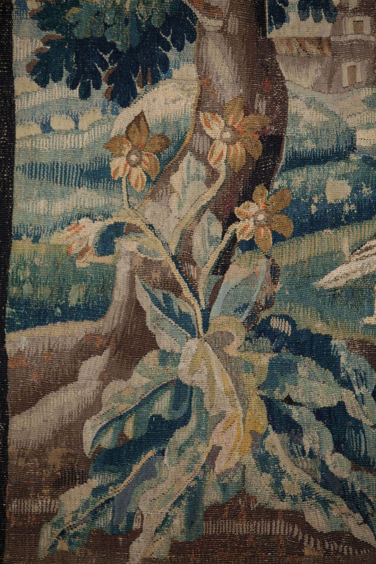 Wool French Louis XIV Verdure Tapestry, Aubusson, 1680 For Sale