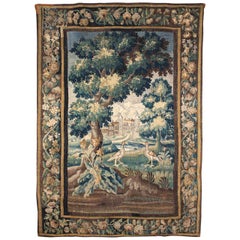 French Louis XIV Verdure Tapestry, Aubusson, 1680