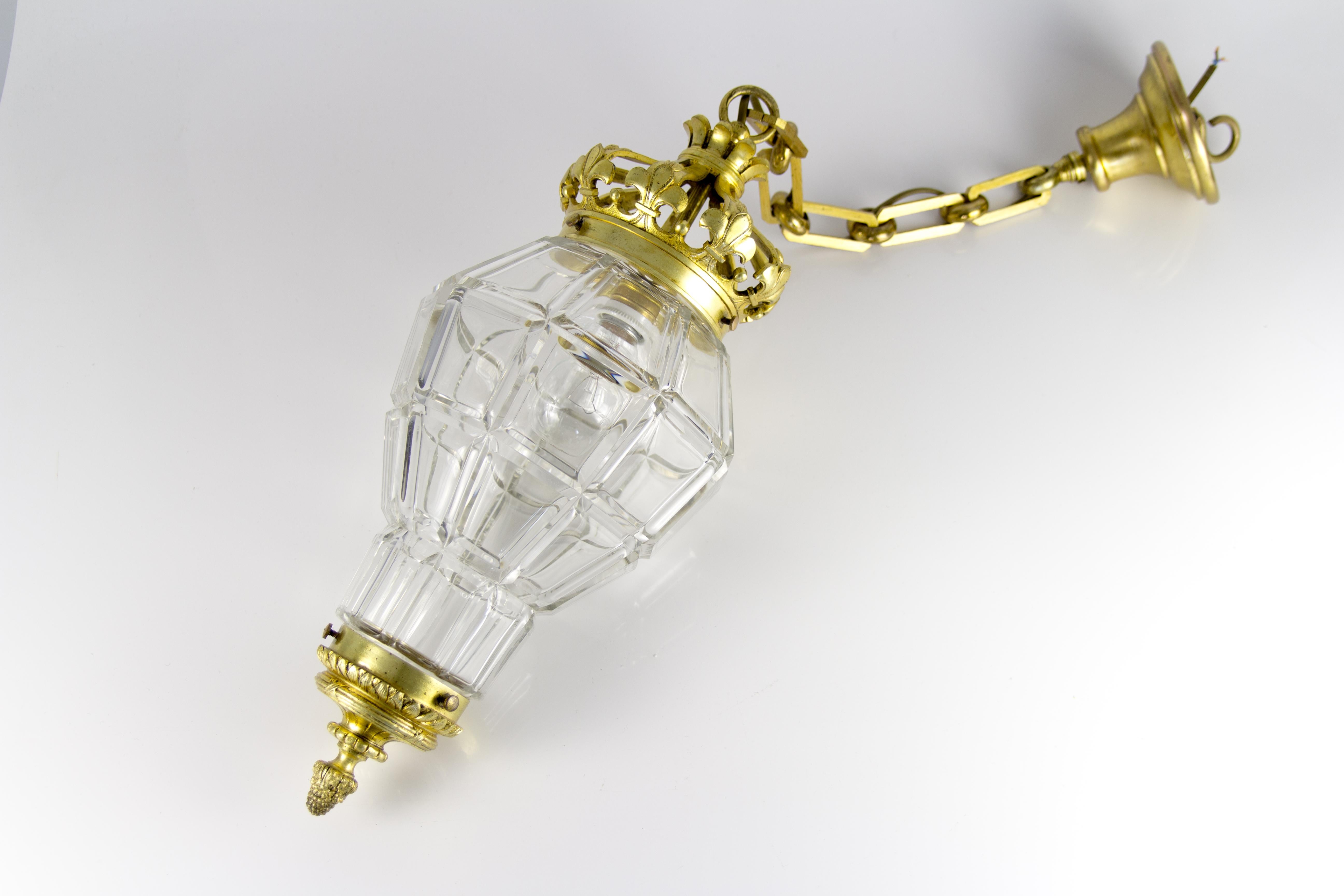 French Louis XIV “Versailles” Style Hanging Lantern Hall Lamp 13