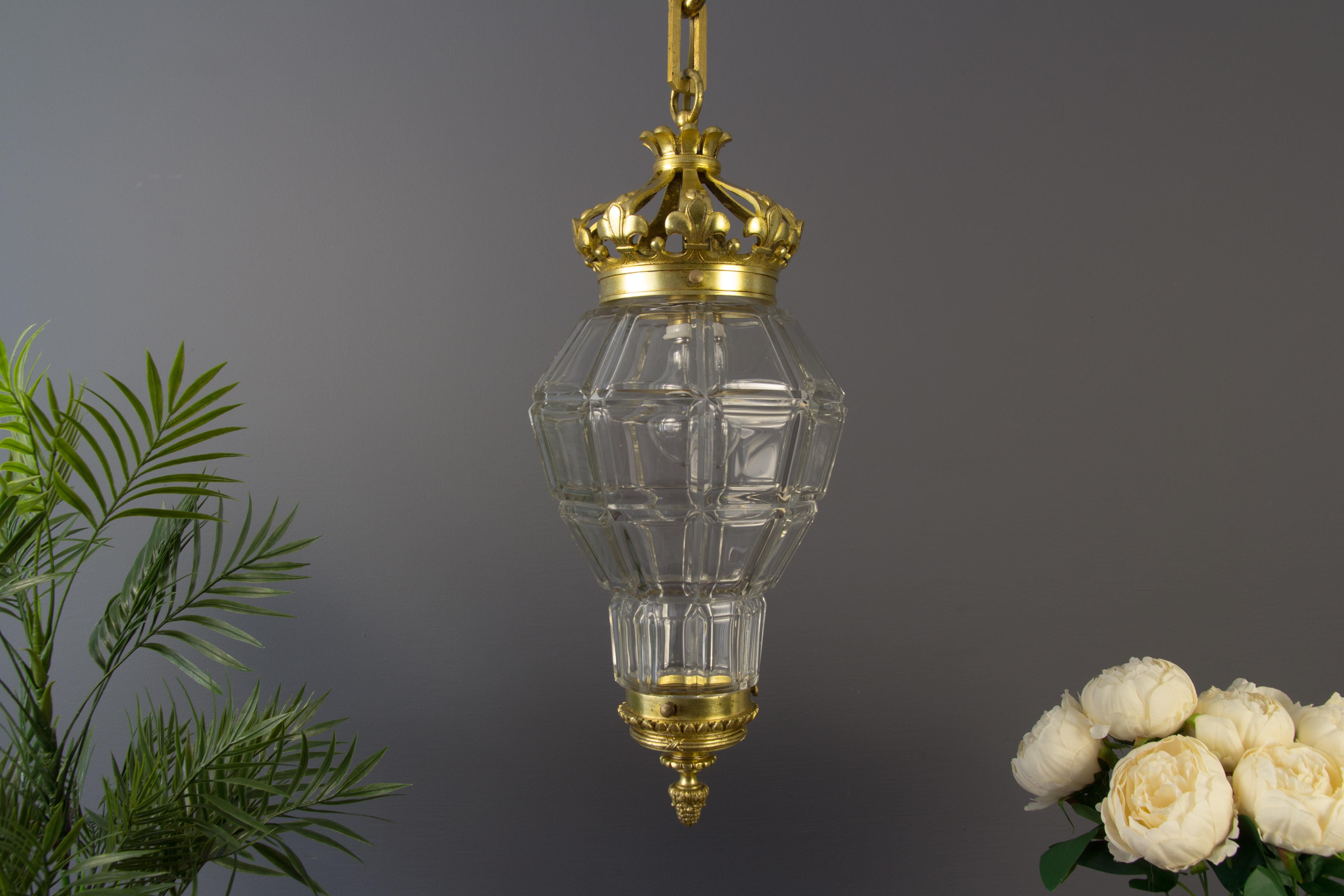 French Louis XIV “Versailles” Style Hanging Lantern Hall Lamp 1