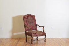 French Louis XIV Walnut Os De Mouton Fauteuils, Early 18th Century