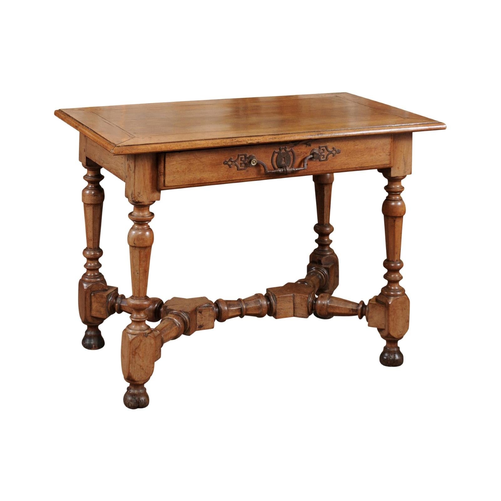 French Louis XIV Walnut Table, Early 18th Century For Sale