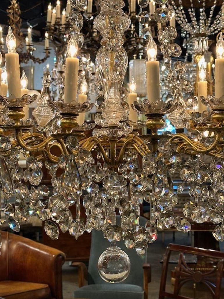 19th Century French Louis XV 12 light Chandelier For Sale