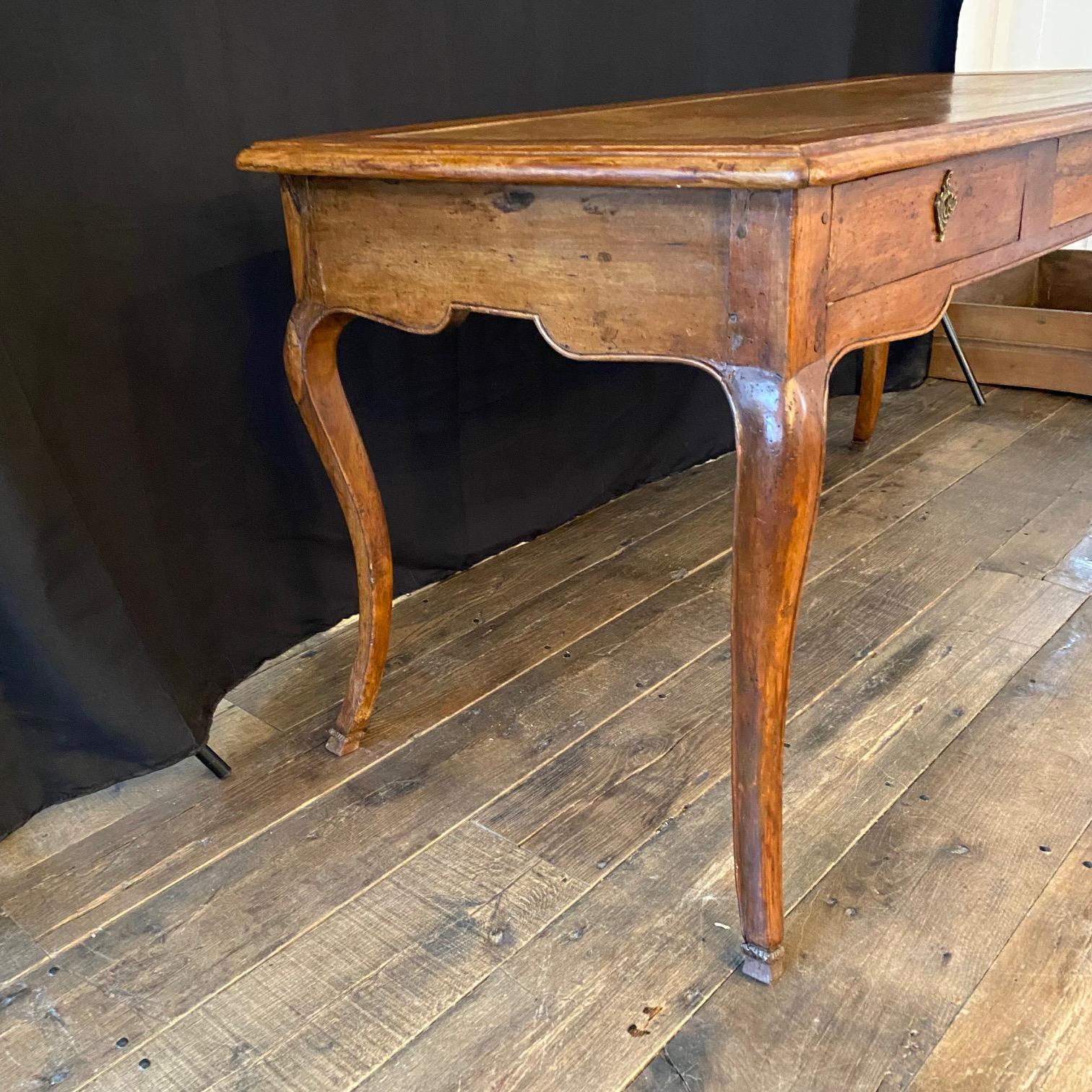 French Louis XV 19th Century Walnut Hoof Foot Desk or Writing Table 2