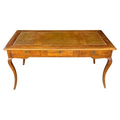 French Louis XV 19th Century Walnut Hoof Foot Desk or Writing Table