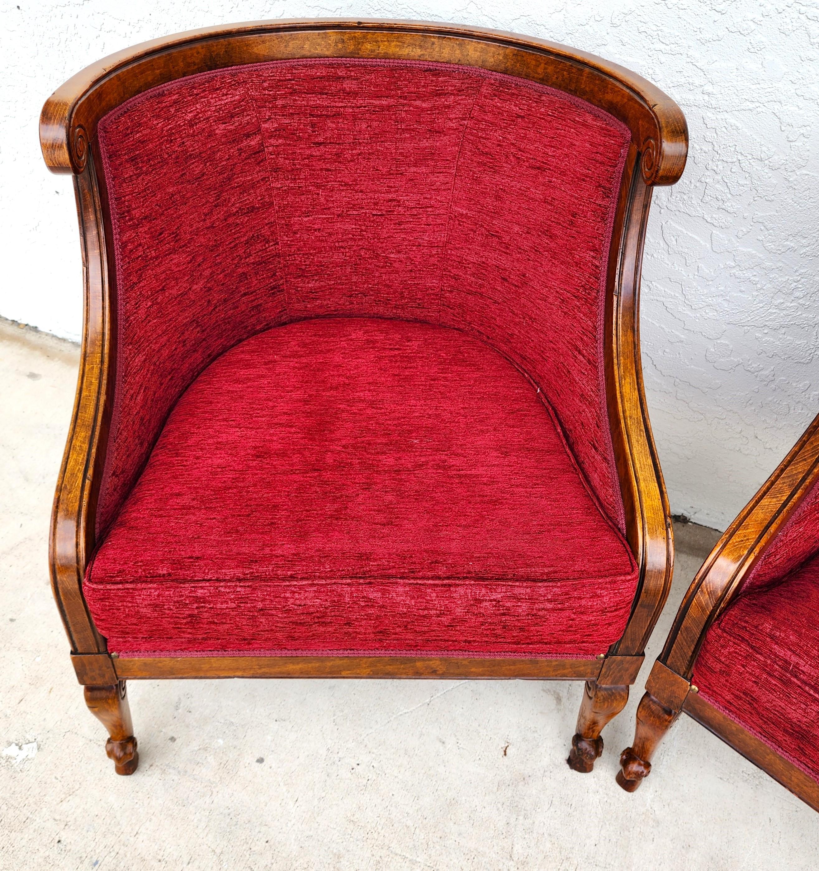Pareja de sillones franceses Luis XV Algodón en venta