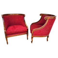 French Louis XV Accent Chairs Pair