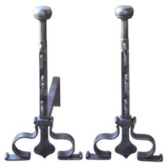 Used French Louis XV Andirons or Firedogs, 18th Century