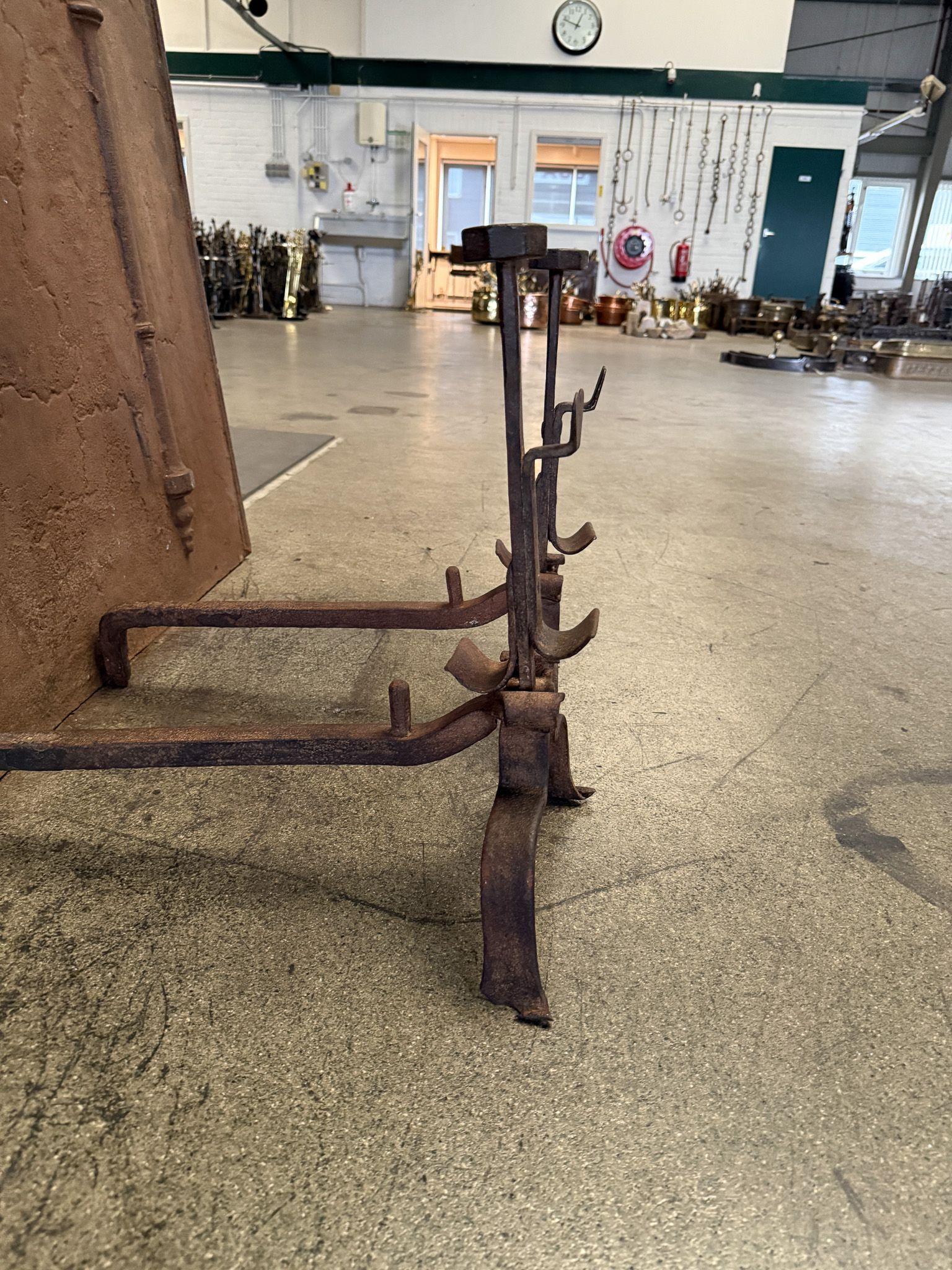 French Louis XV Andirons or Firedogs, 18th Century Period For Sale 4