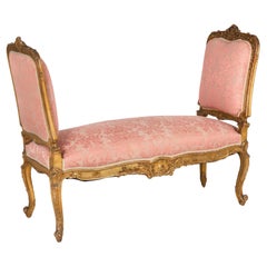 French Louis XV Used Carved Giltwood Window Bench