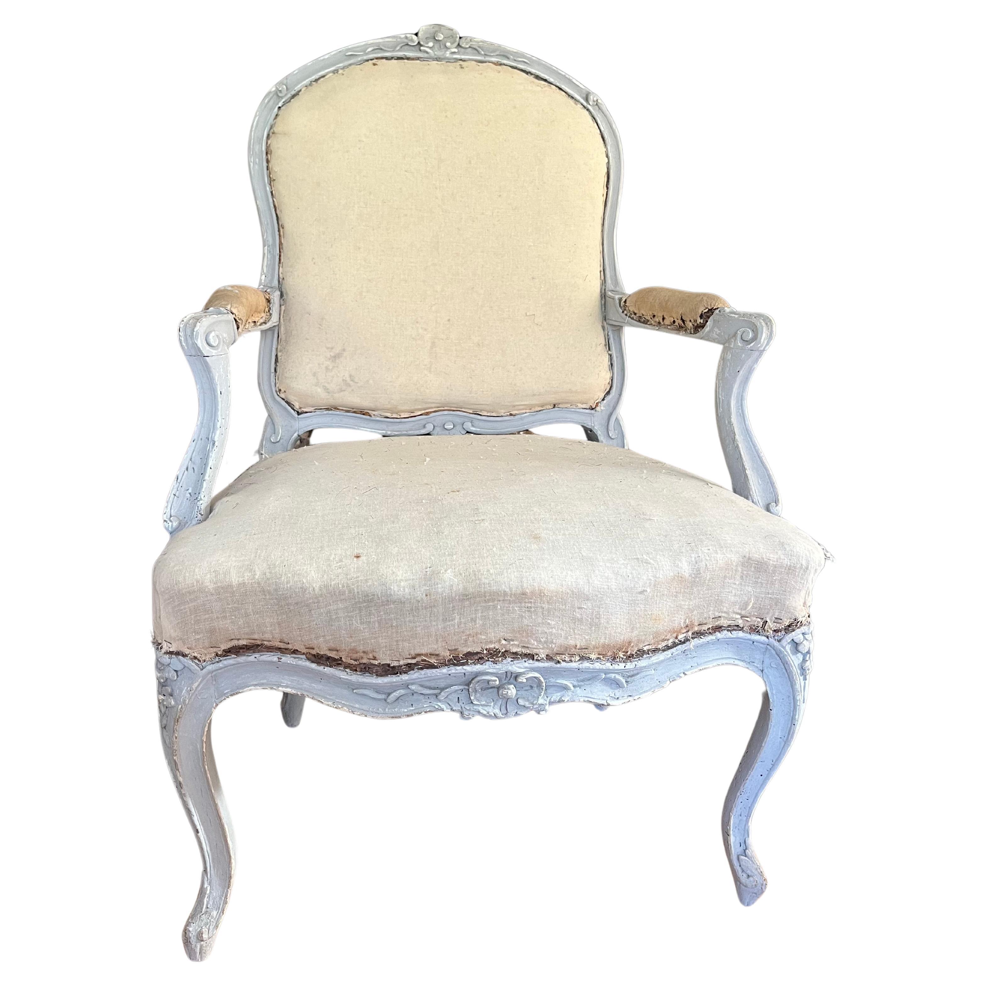 French Louis XV Armchair, 18th Century For Sale