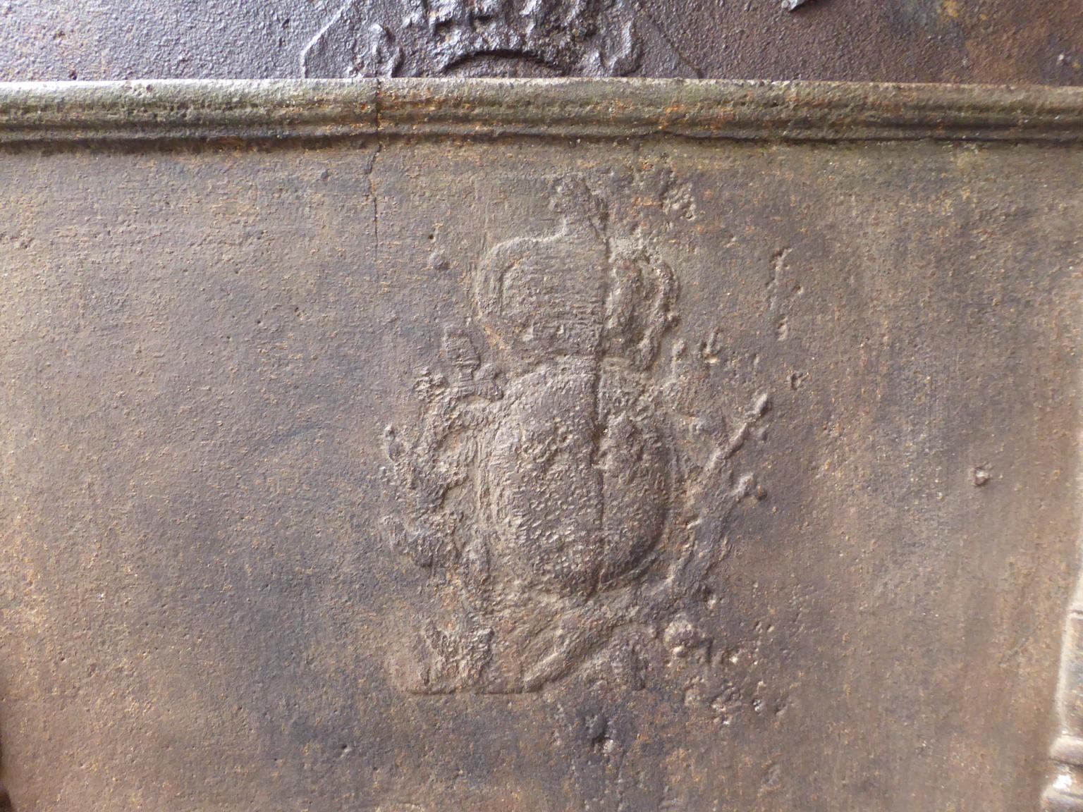 Cast French Louis XV Arms of France Fireback, 18th Century