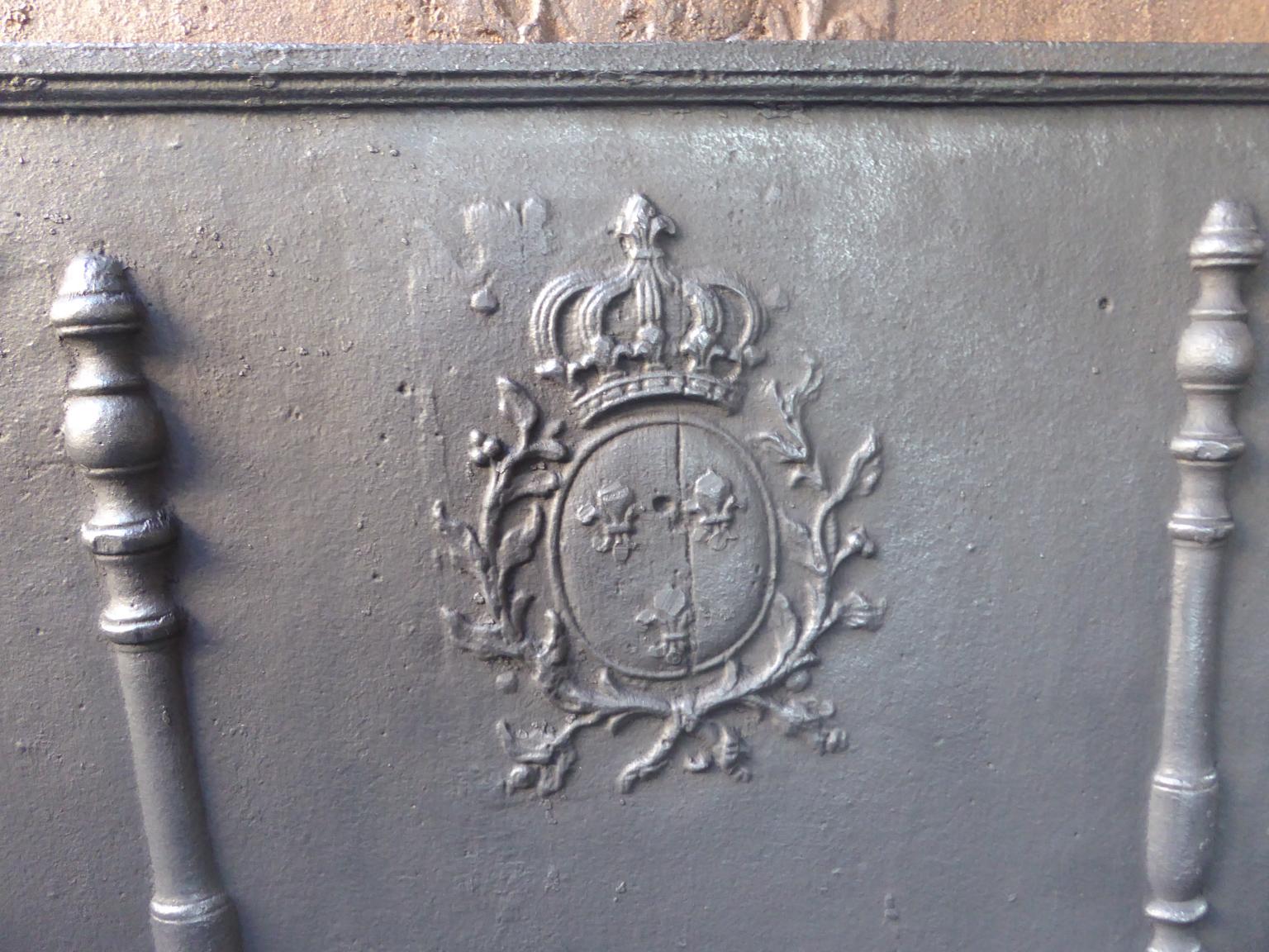 French Louis XV Arms of France Fireback, 18th Century In Good Condition In Amerongen, NL