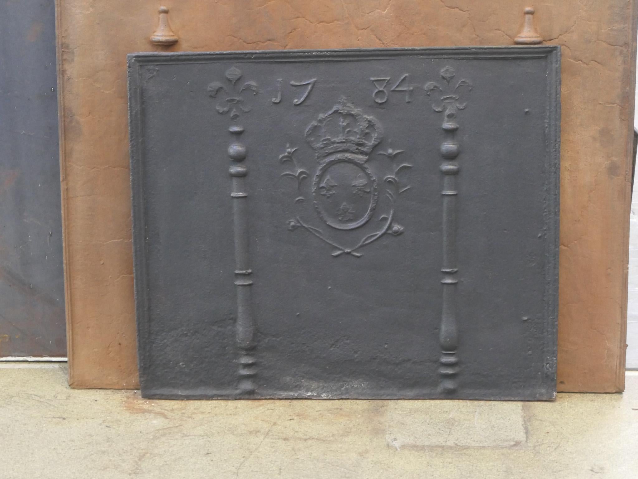 Parafuoco francese Luigi XV 'Arms of France', 18° secolo in vendita 3