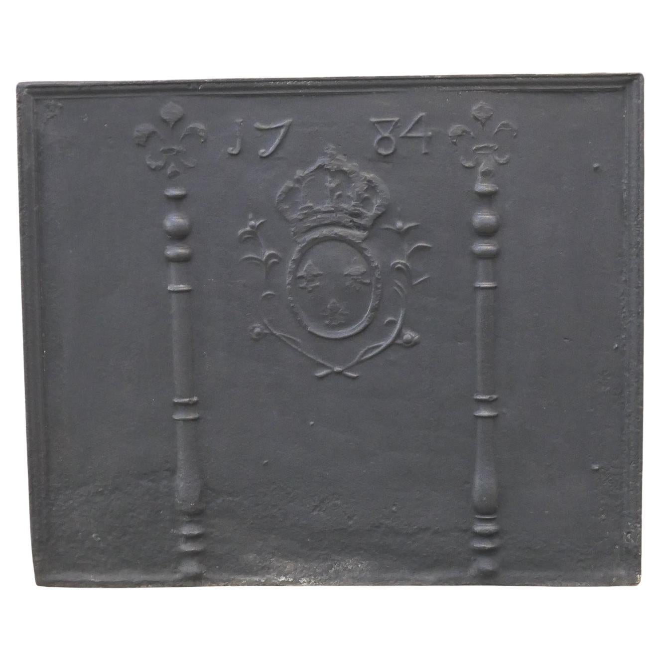 Parafuoco francese Luigi XV 'Arms of France', 18° secolo
