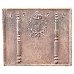 French Louis XV Arms of France Fireback / Backsplash, Dated 1779