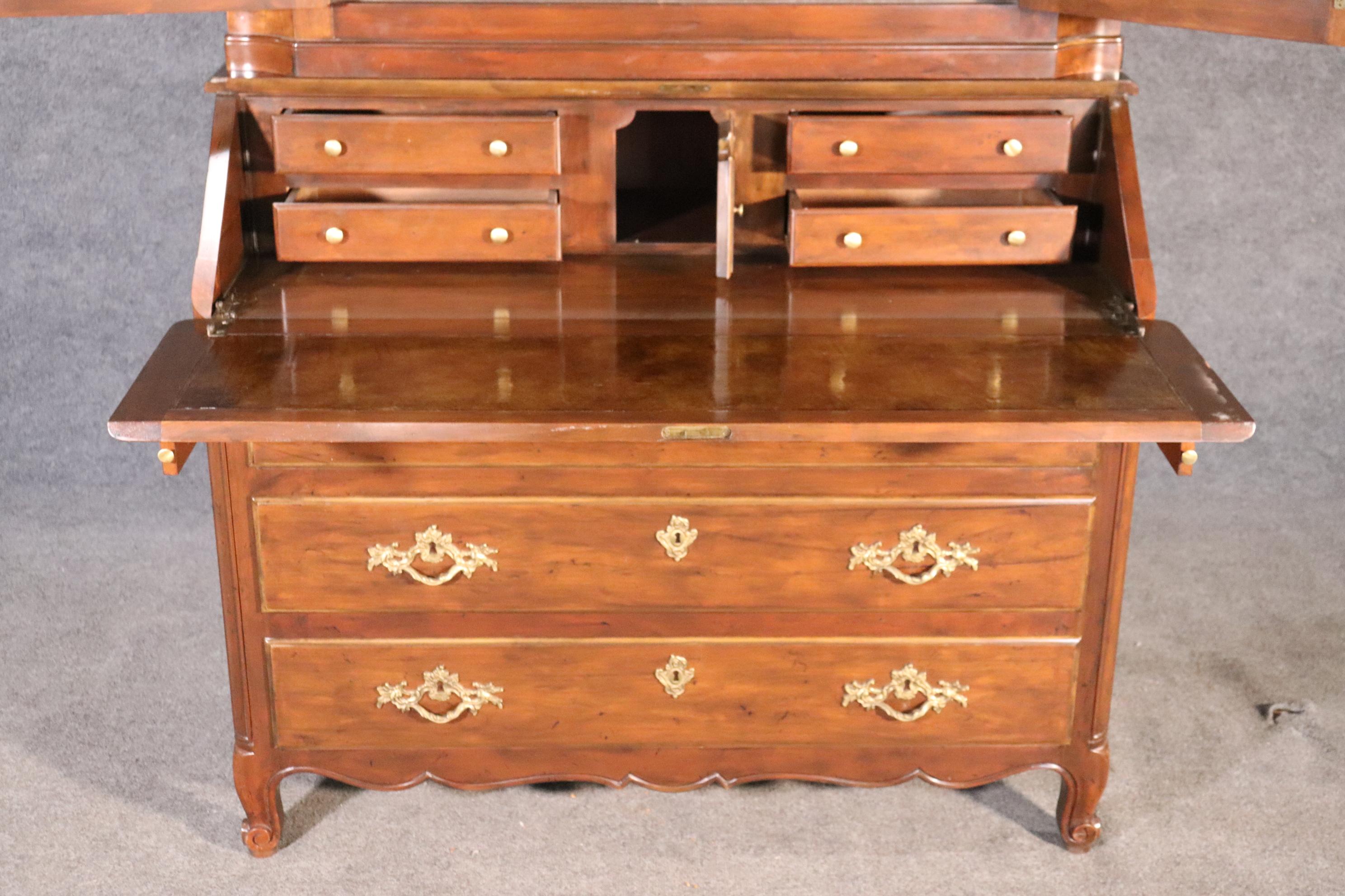 Walnut French Louis XV Baker Furniture Louis XV Secretary Desk Collector's Edition For Sale