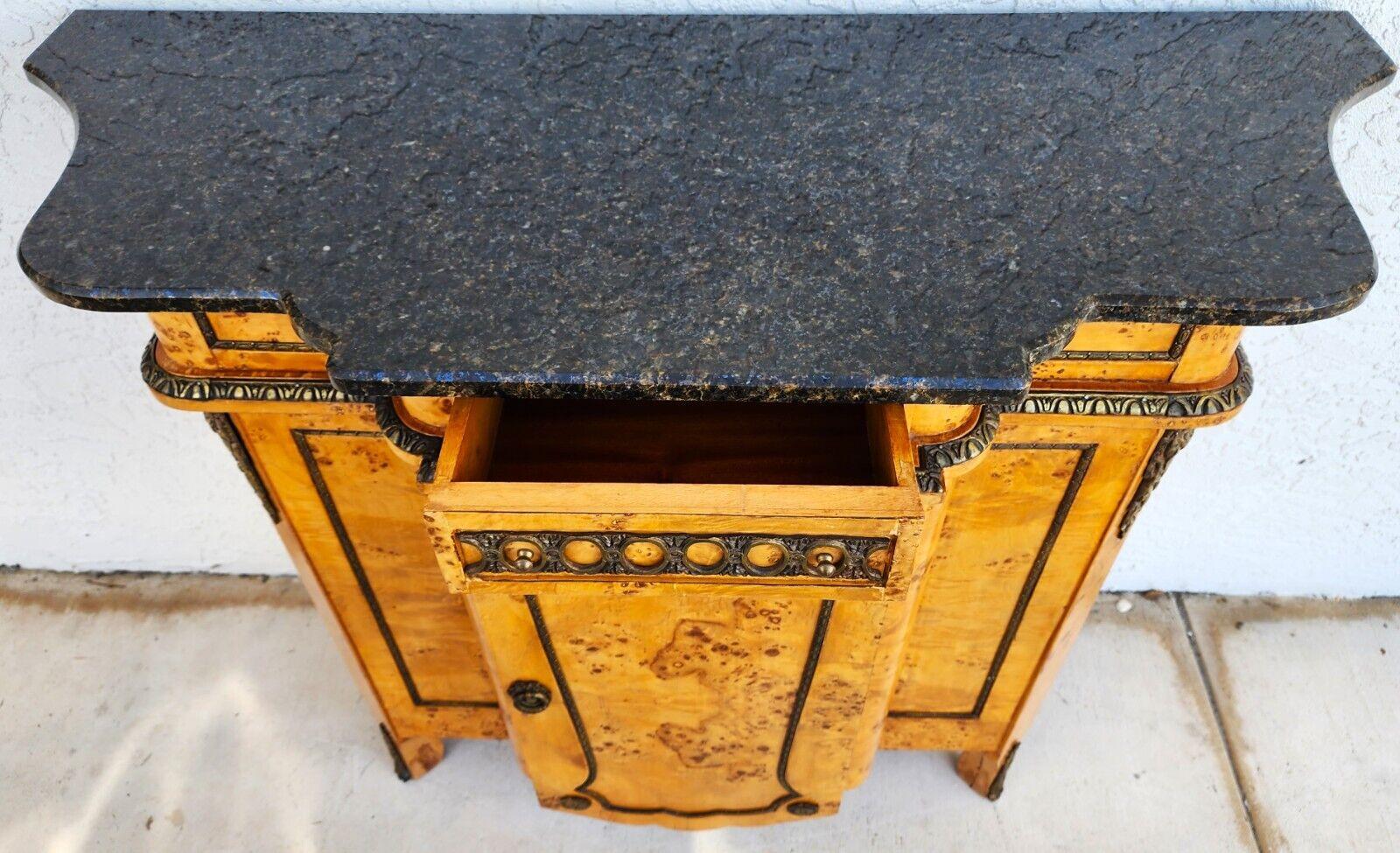 Granite French Louis XV Bar Cabinet Buffet Birdseye Maple For Sale