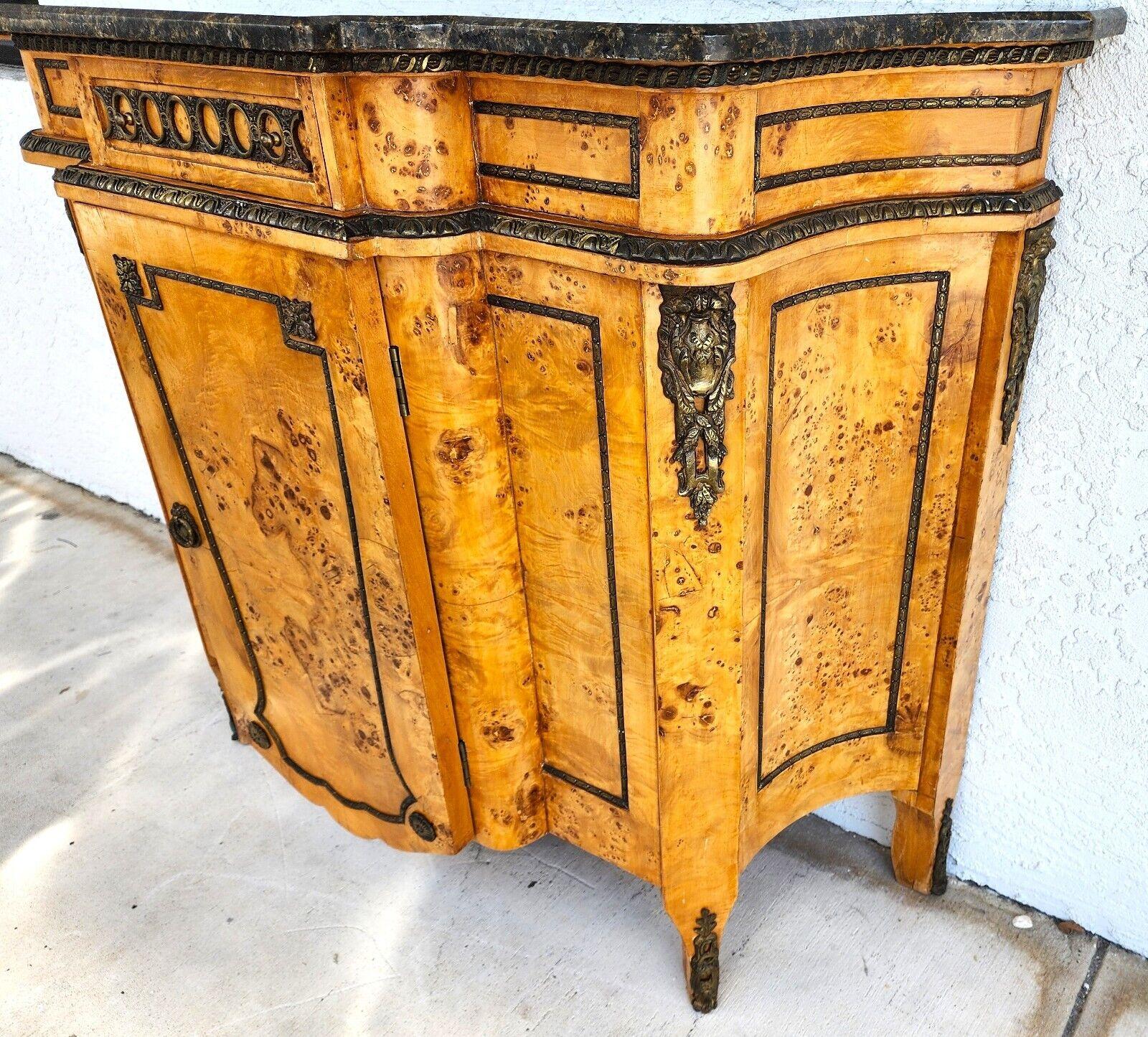 French Louis XV Bar Cabinet Buffet Birdseye Maple For Sale 1