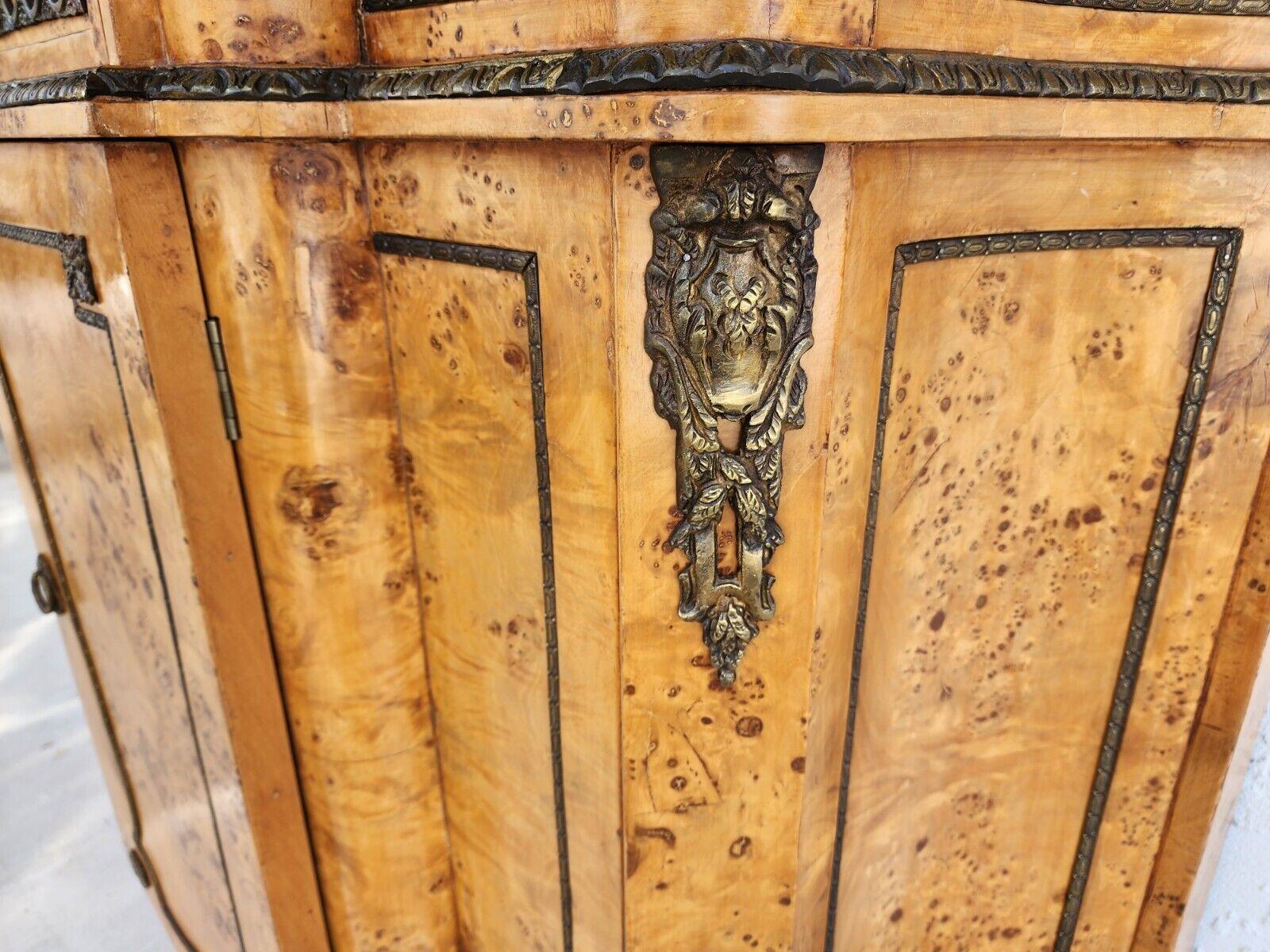 French Louis XV Bar Cabinet Buffet Birdseye Maple For Sale 2