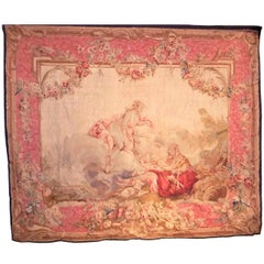 Großer französischer Wandteppich im Louis XV.-Stil im Beauvais-Stil im Boucher-Rokoko-Stil