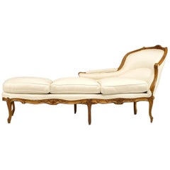 Antique French Louis XV Beechwood Chaise