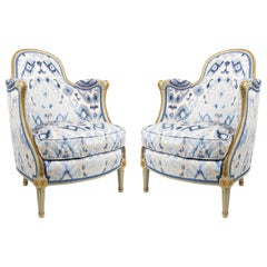Pair of French Louis XV Berg√©re Armchairs