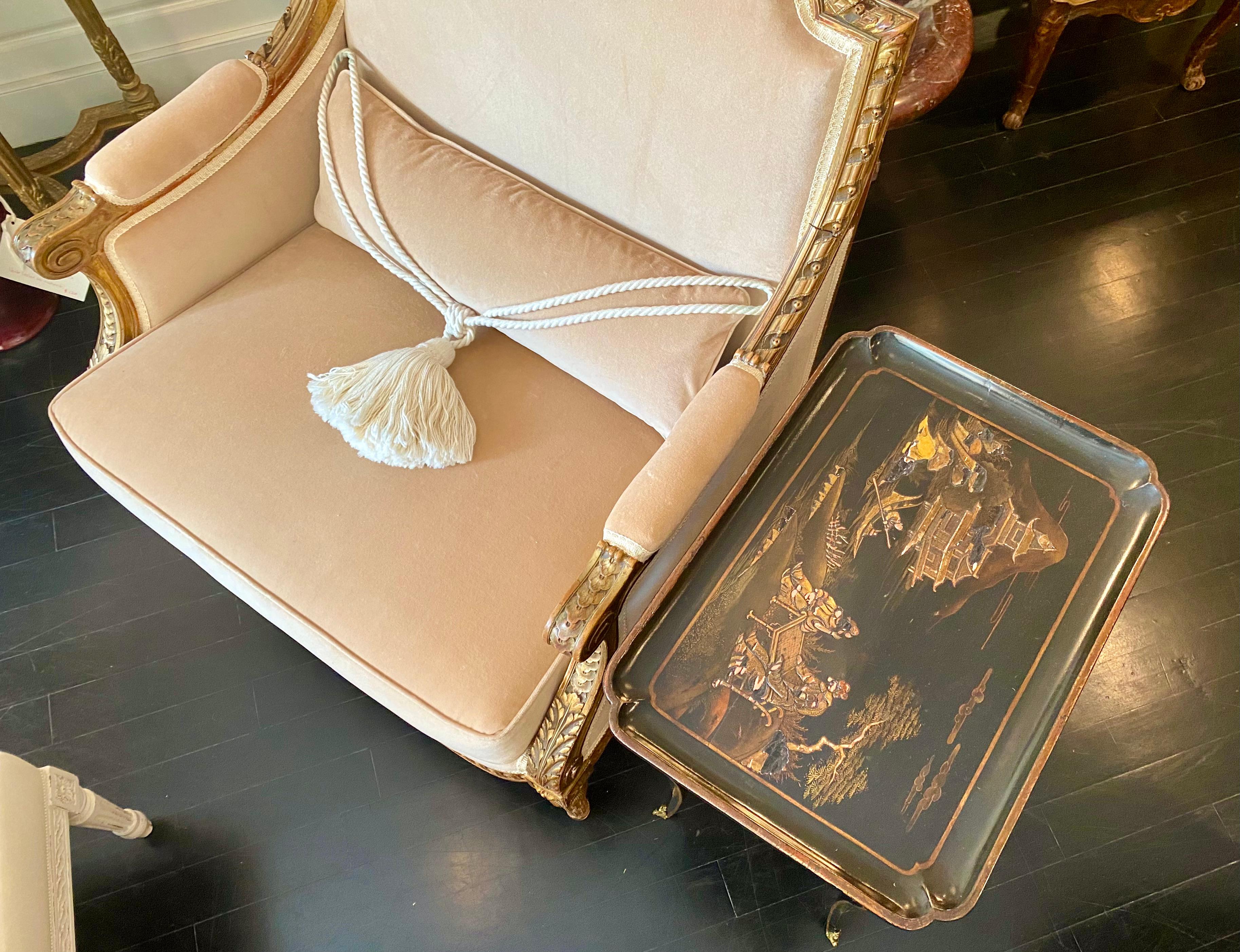 French Louis XV Black and Gilt Lacquered Coromandel Tray Table, 18th Century For Sale 7
