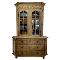 French Louis XV Bleached Oak Buffet a Deux-Corps