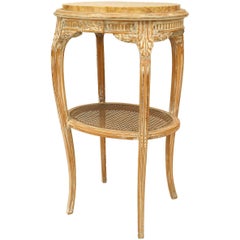 French Louis XV Bleached Oval End Table