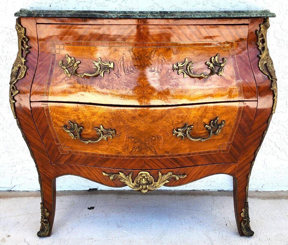 French Louis XV Bombay Chest Marble In Good Condition For Sale In Lake Worth, FL