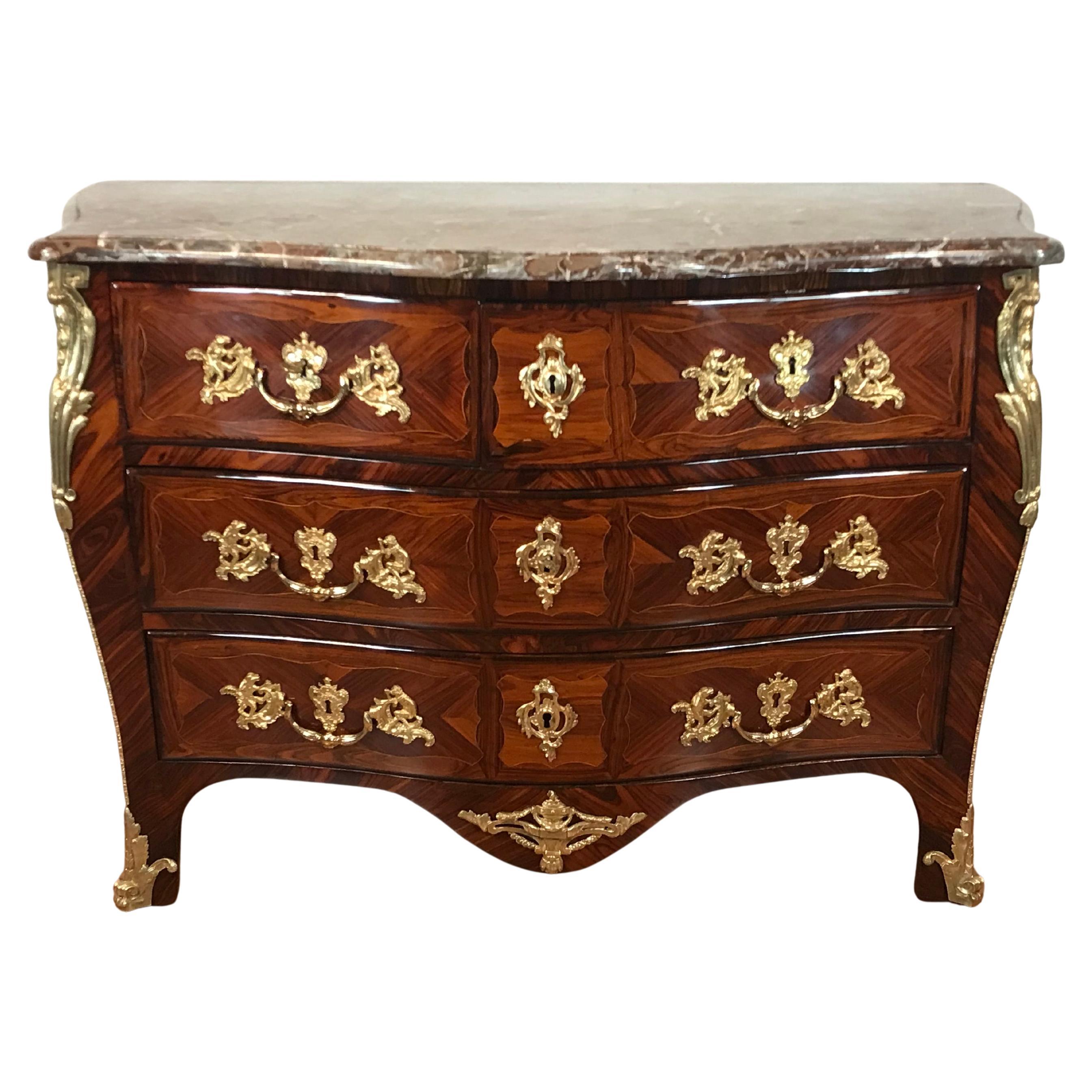 French Louis XV Bombe Chest of Drawers, 1750-60 For Sale