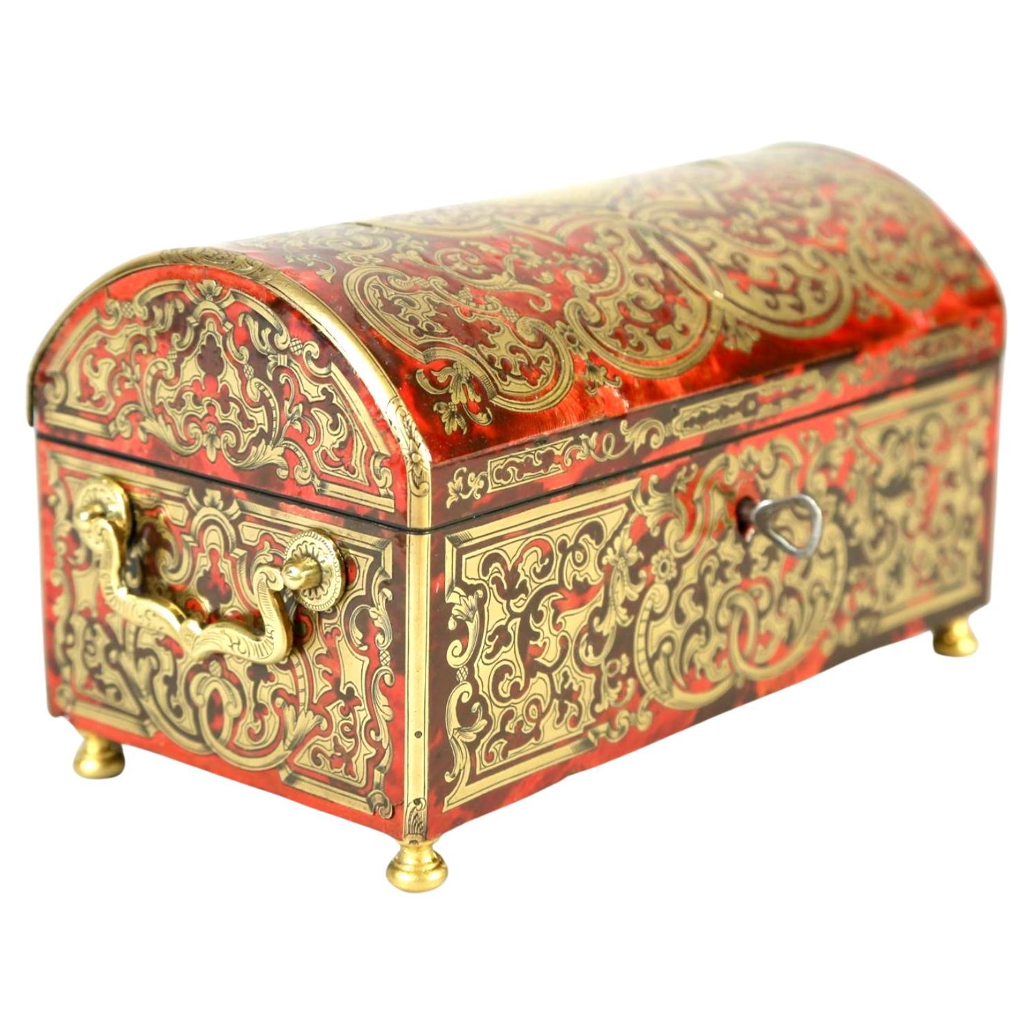 French Louis XV Boulle Dome-top Box In Good Condition In Bradenton, FL