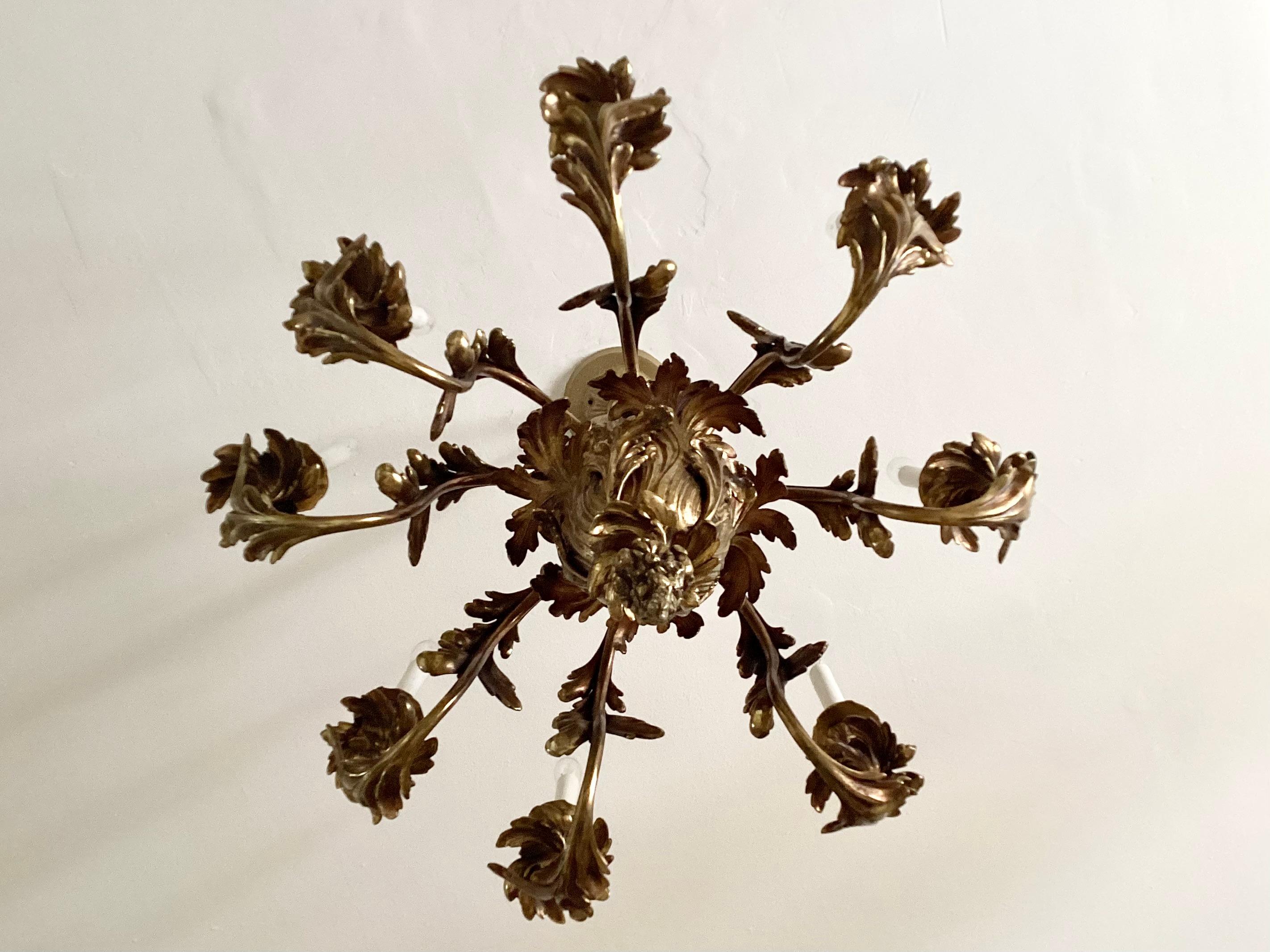 French Louis XV Bronze Chandelier 6