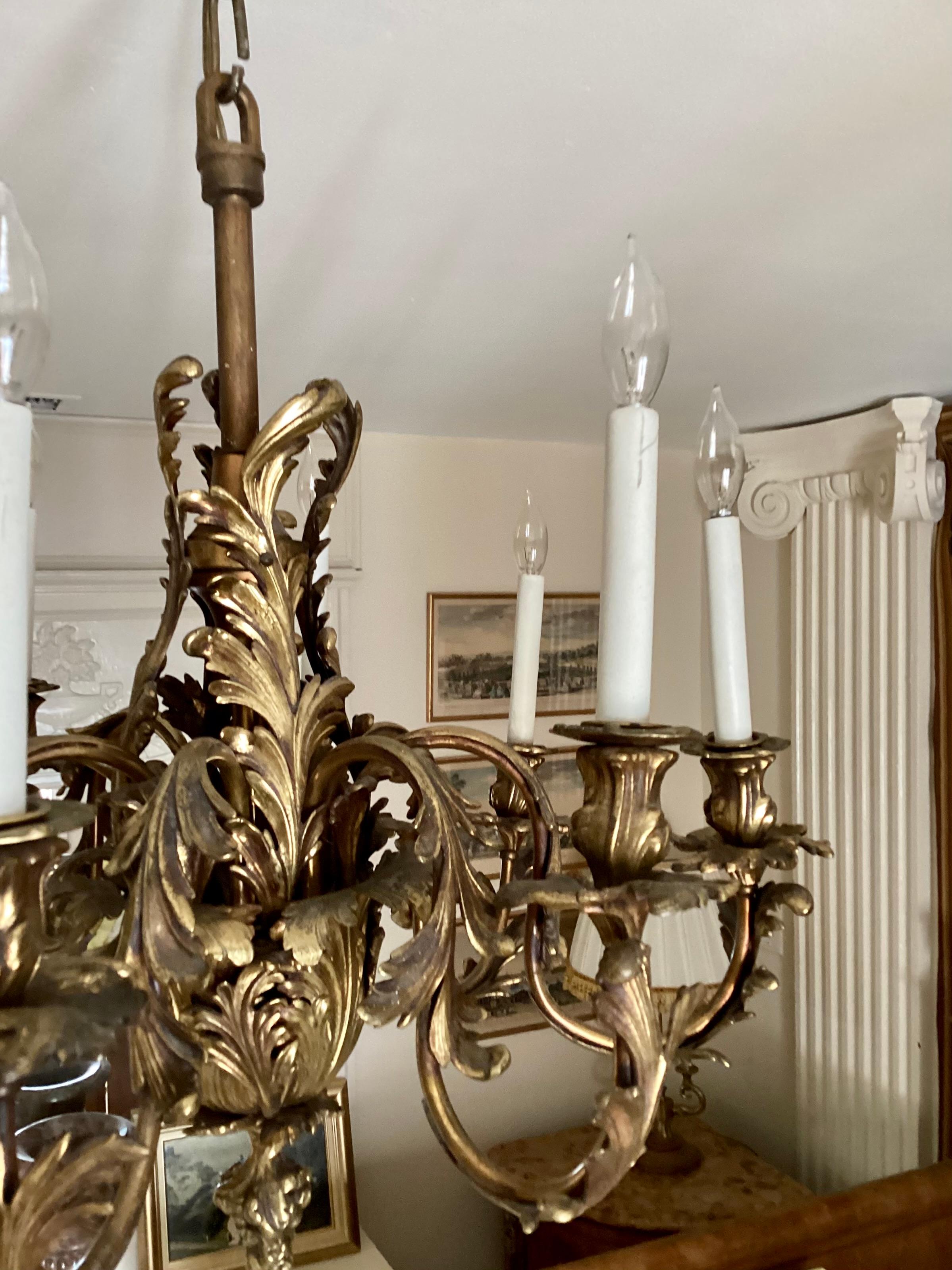 French Louis XV Bronze Chandelier 2