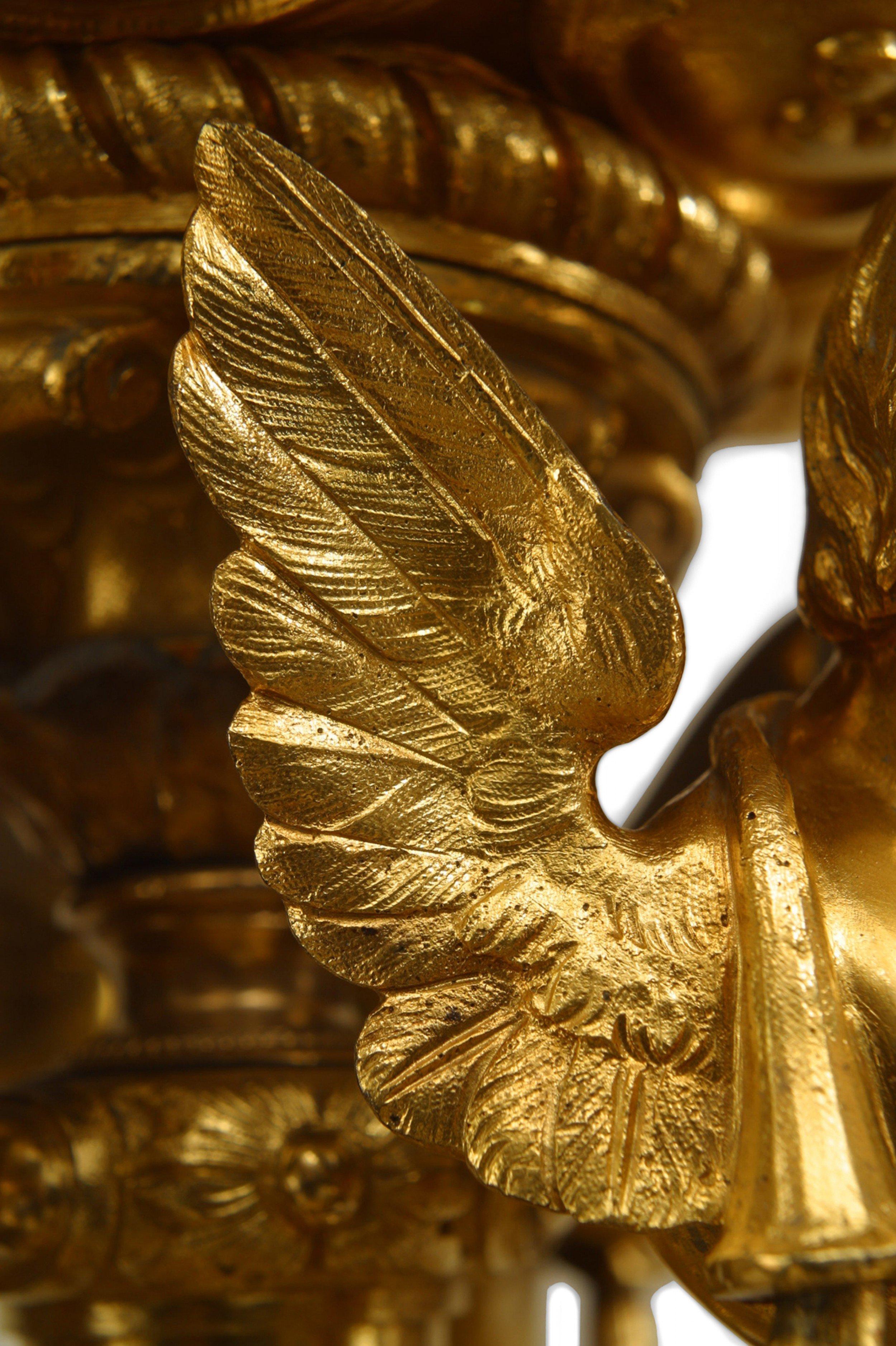 French Louis XV Bronze Dore Cupid Centerpiece 3
