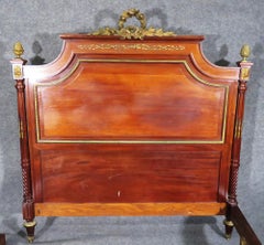 French Louis XV Bronze Mounted Full Double Bed Style of Sormani, circa 1890