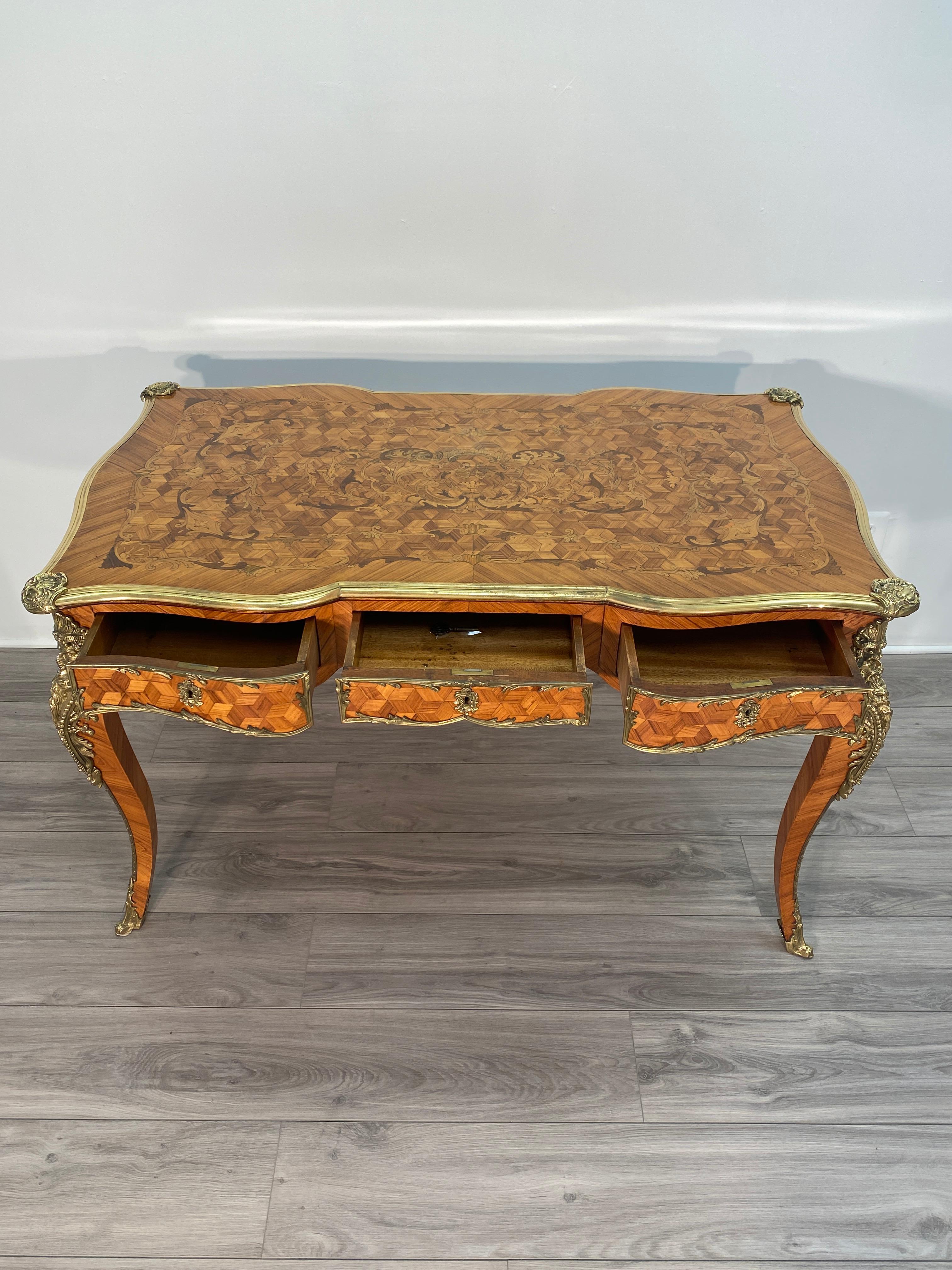 French Louis XV Bureau Plat Desk 7