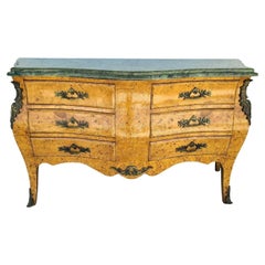 French Louis XV Burl & Marble Ormolu Mounted Dresser Sideboard