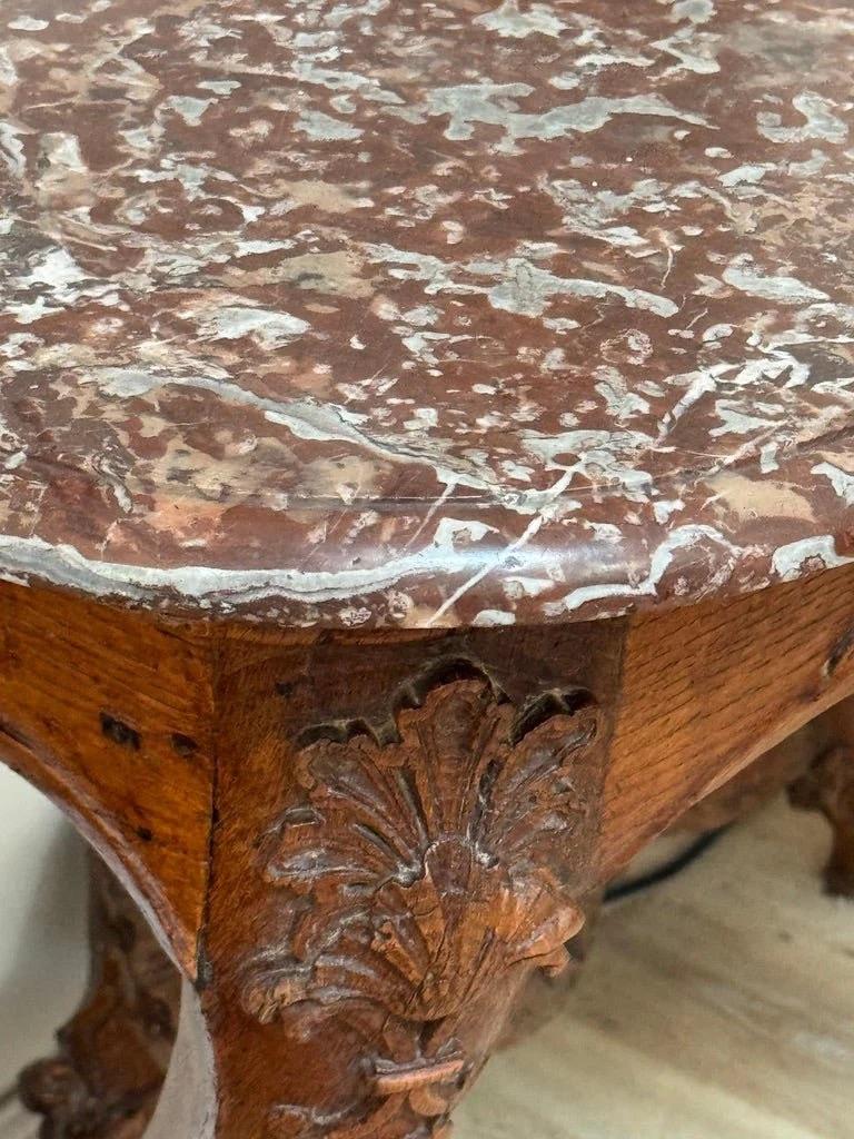 French Louis XV Carved Console with Marble Top, Circa 1750 For Sale 3