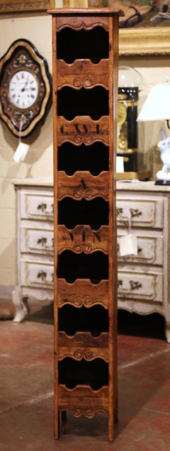 French Louis XV Carved Fourteen Wine Bottle Storage Cabinet "Cave a Vin"