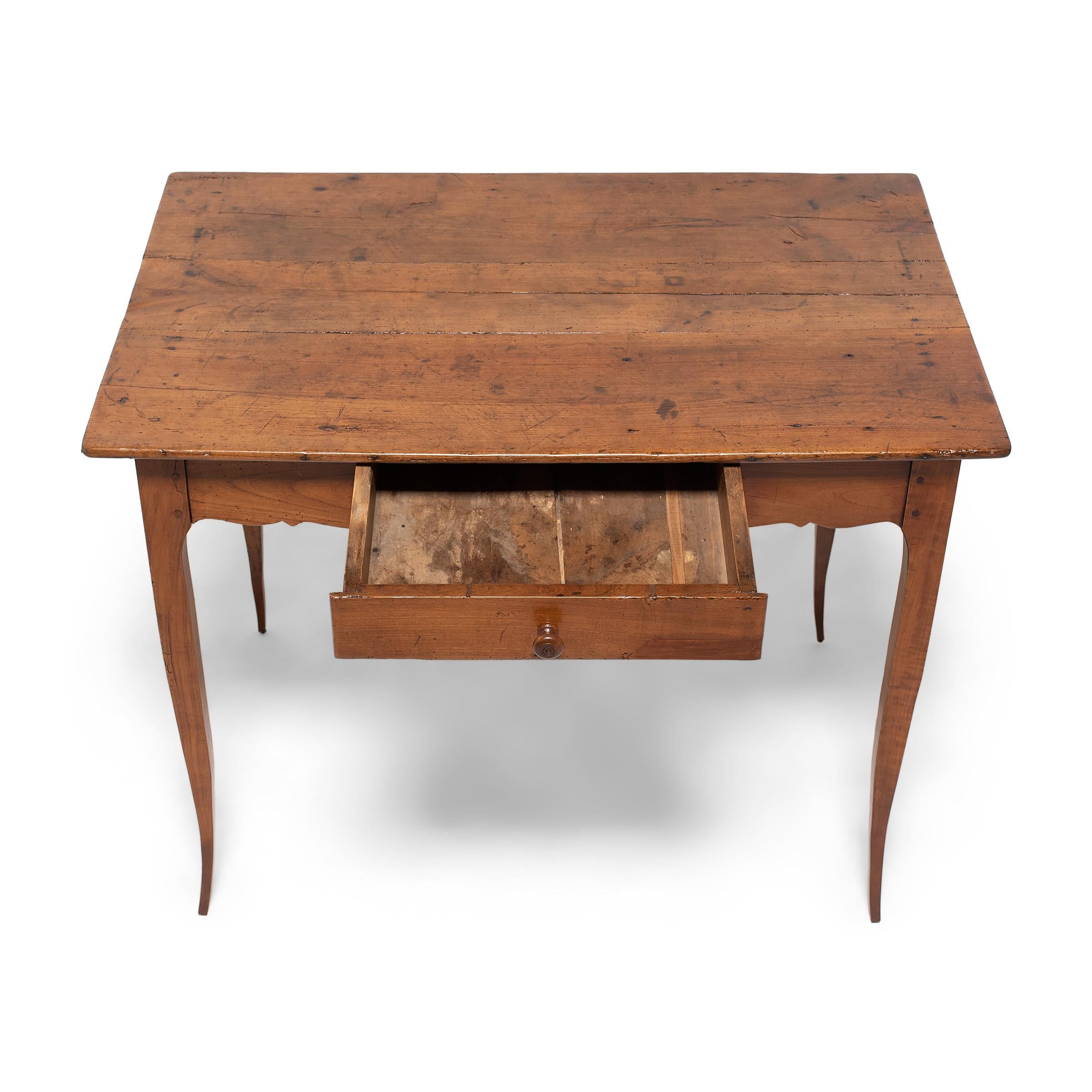 Oak French Louis XV Center Table with Drawer, c. 1760 For Sale