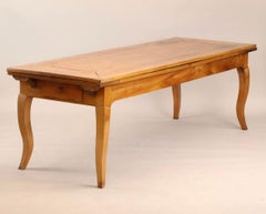 French Louis XV Cherry Farm Table, Extends